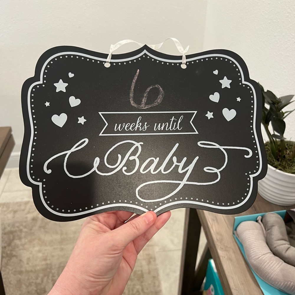 Weeks until baby chalkboard